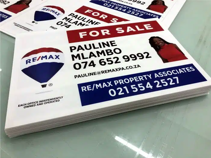 Remax-correx-boards - printaman. Signage, printing and t-shirt supplier Corex board