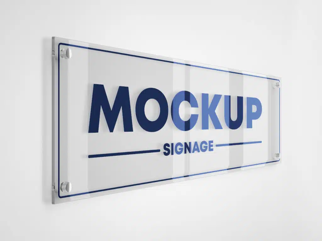 Clear perspex signage