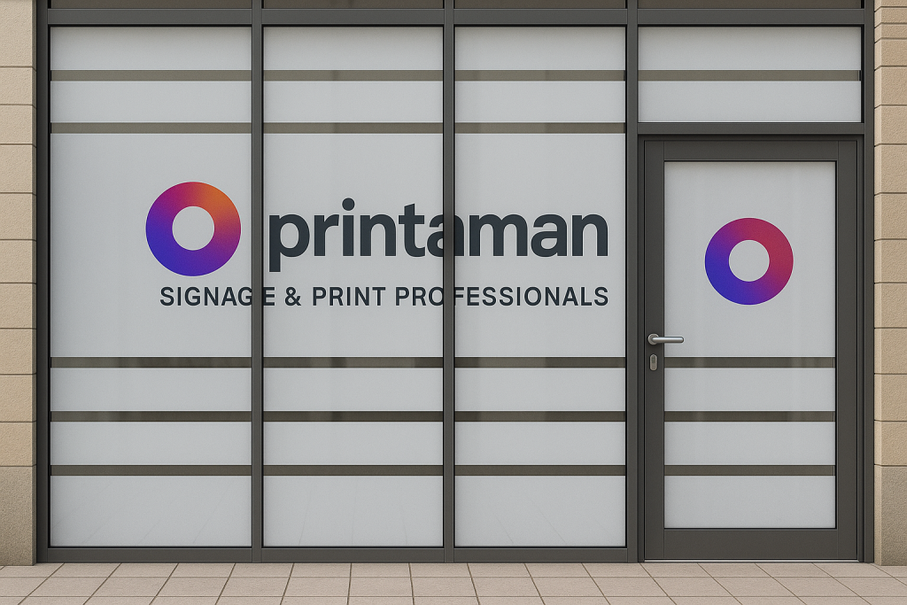 Printamans window and door frosting - printaman - signage | t shirts printing | promotional products | banner printing Window frosting by printaman