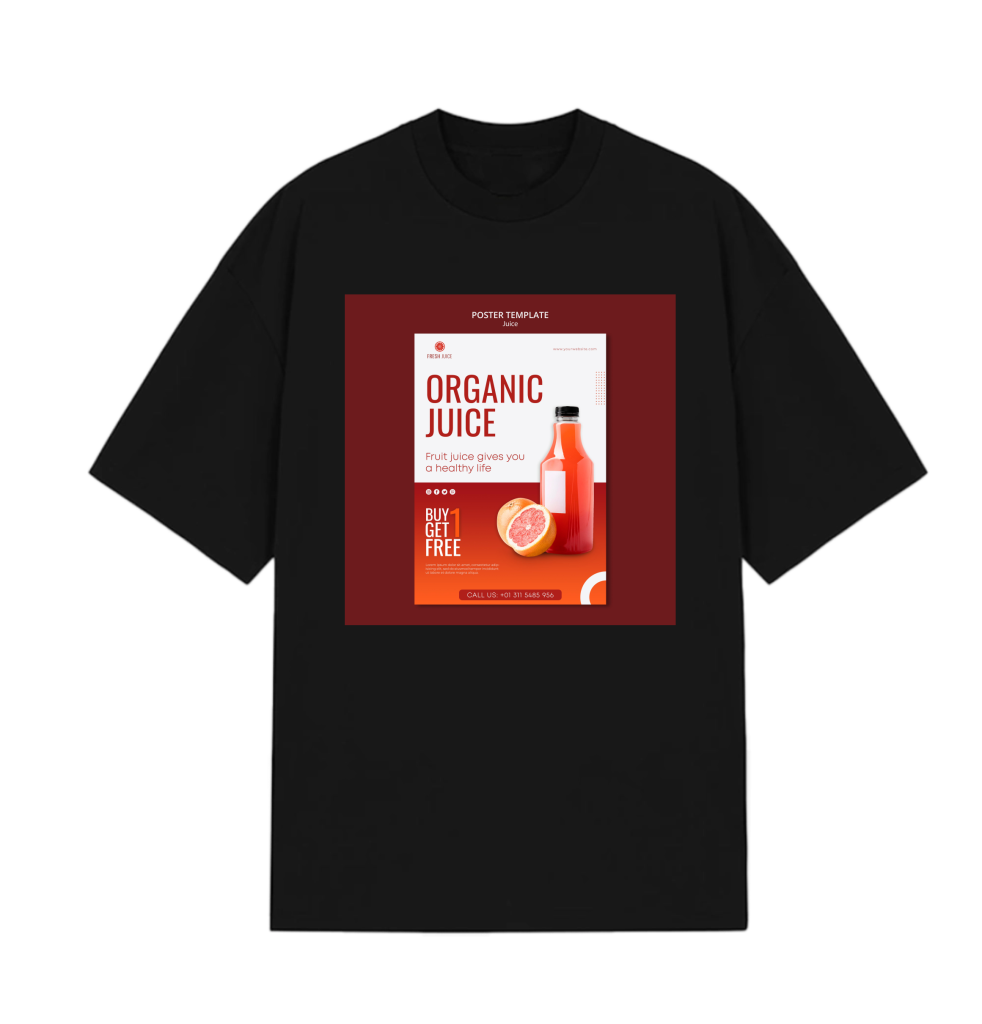 Oversized t-shirt black with print 8 - printaman. Signage, printing and t-shirt supplier Custom oversized t-shirts in sandton noksim